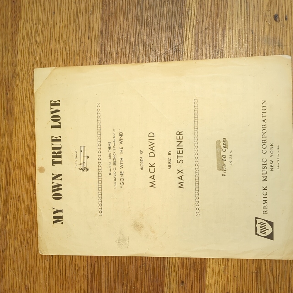 1941 Sheet Music My Own True Love